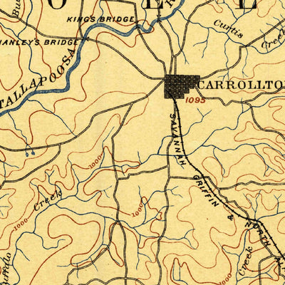 United States Geological Survey Tallapoosa, GA-AL (1889, 125000-Scale) digital map