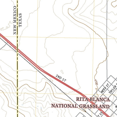 United States Geological Survey Texline North, TX (2022, 24000-Scale) digital map