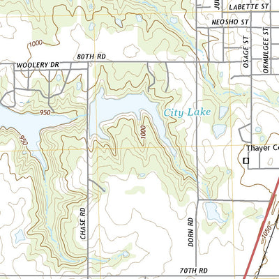 United States Geological Survey Thayer, KS (2022, 24000-Scale) digital map