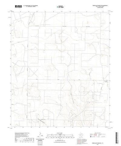 United States Geological Survey Three Bluff Draw SW, TX (2022, 24000-Scale) digital map