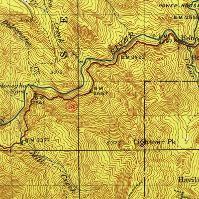 United States Geological Survey Tobias Peak, CA (1936, 125000-Scale) digital map