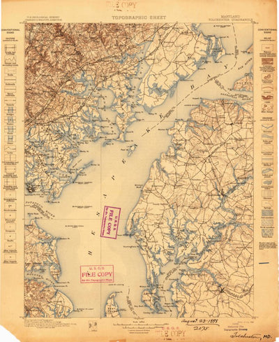 United States Geological Survey Tolchester, MD (1898, 125000-Scale) digital map