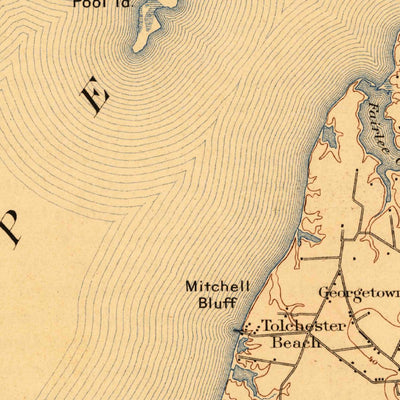 United States Geological Survey Tolchester, MD (1898, 125000-Scale) digital map