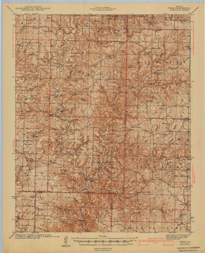 United States Geological Survey Topaz, MO (1941, 62500-Scale) digital map