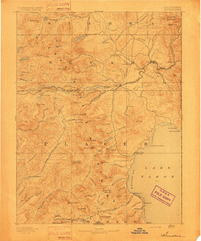 United States Geological Survey Truckee, CA-NV (1893, 125000-Scale) digital map