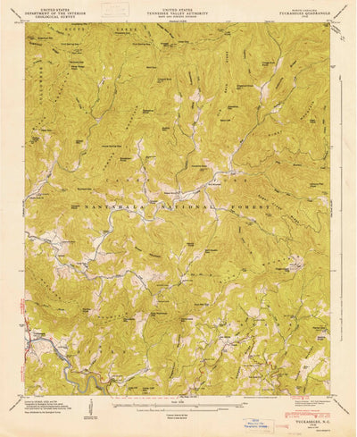 United States Geological Survey Tuckasegee, NC (1947, 24000-Scale) digital map