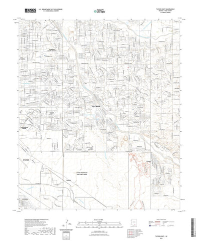 United States Geological Survey Tucson East, AZ (2021, 24000-Scale) digital map