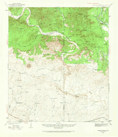 United States Geological Survey Turkey Mountain, TX (1938, 62500-Scale) digital map