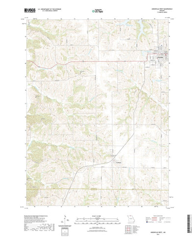 United States Geological Survey Unionville West, MO (2021, 24000-Scale) digital map