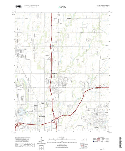 United States Geological Survey Valley Center, KS (2022, 24000-Scale) digital map