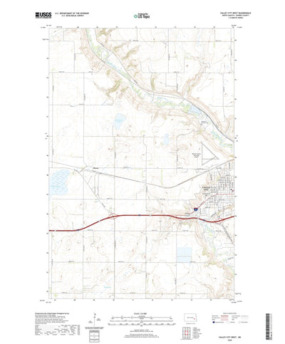 United States Geological Survey Valley City West, ND (2020, 24000-Scale) digital map