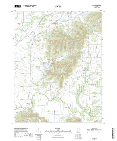 United States Geological Survey Vallonia, IN (2022, 24000-Scale) digital map