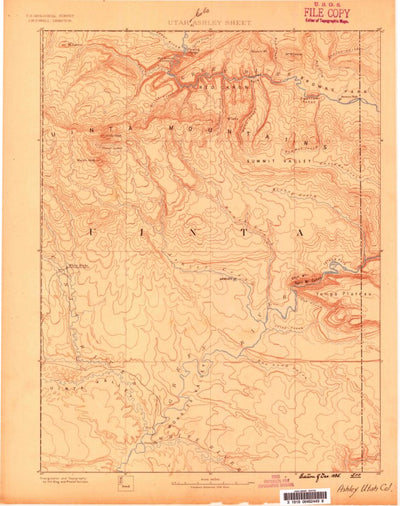 United States Geological Survey Vernal W, UT-CO-WY (1885, 250000-Scale) digital map