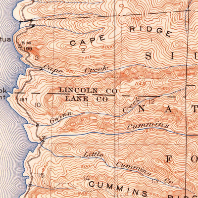 United States Geological Survey Waldport, OR (1922, 62500-Scale) digital map