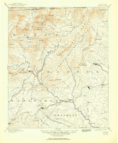 United States Geological Survey Walhalla, GA-SC-NC (1892, 125000-Scale) digital map