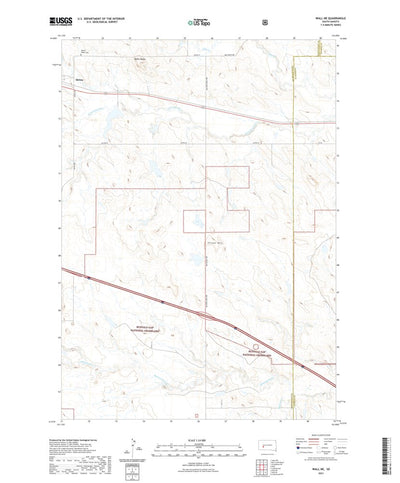 United States Geological Survey Wall NE, SD (2021, 24000-Scale) digital map