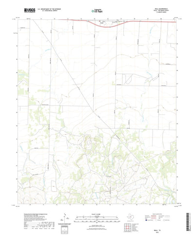 United States Geological Survey Wall, TX (2022, 24000-Scale) digital map