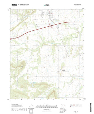 United States Geological Survey Warner, OK (2022, 24000-Scale) digital map