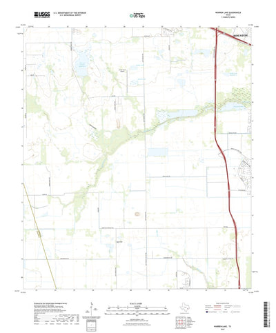 United States Geological Survey Warren Lake, TX (2022, 24000-Scale) digital map