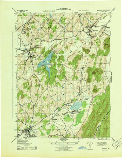 United States Geological Survey Warwick, NY (1943, 31680-Scale) digital map