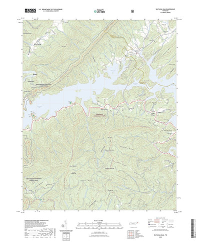 United States Geological Survey Watauga Dam, TN (2022, 24000-Scale) digital map