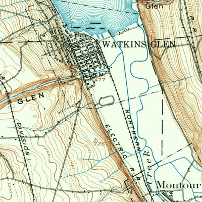United States Geological Survey Watkins Glen, NY (1898, 62500-Scale) digital map