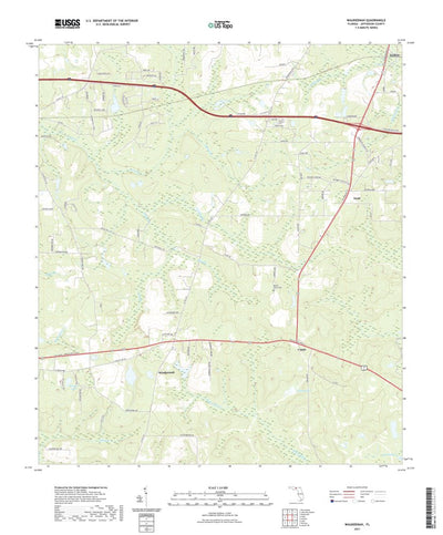 United States Geological Survey Waukeenah, FL (2021, 24000-Scale) digital map