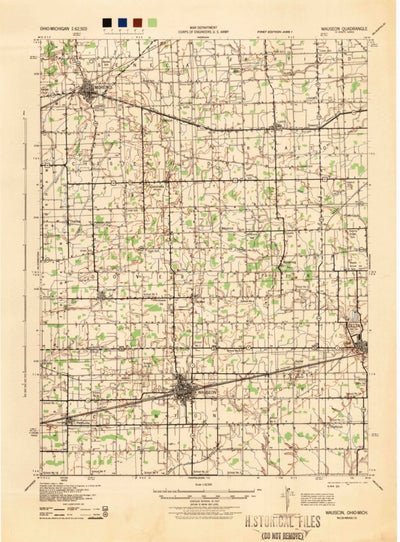 United States Geological Survey Wauseon, OH-MI (1943, 62500-Scale) digital map