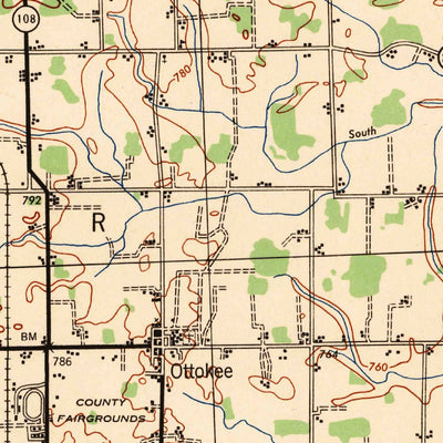 United States Geological Survey Wauseon, OH-MI (1943, 62500-Scale) digital map