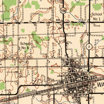 United States Geological Survey Wauseon, OH-MI (1943, 62500-Scale) digital map
