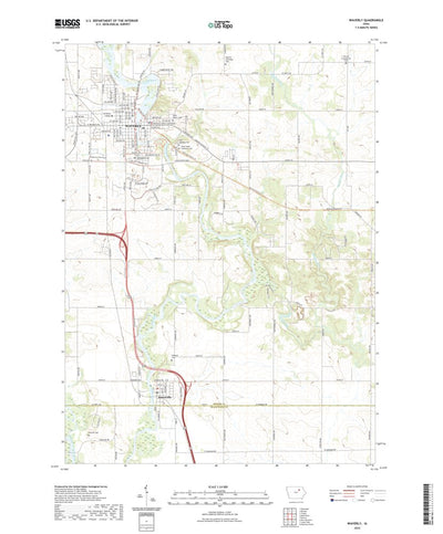United States Geological Survey Waverly, IA (2022, 24000-Scale) digital map