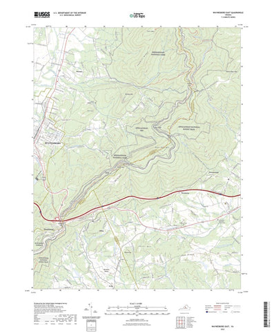 United States Geological Survey Waynesboro East, VA (2022, 24000-Scale) digital map