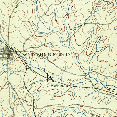 United States Geological Survey Weatherford, TX (1891, 125000-Scale) digital map
