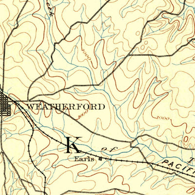 United States Geological Survey Weatherford, TX (1893, 125000-Scale) digital map
