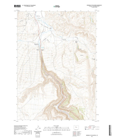 United States Geological Survey Wedding of the Waters, WY (2021, 24000-Scale) digital map