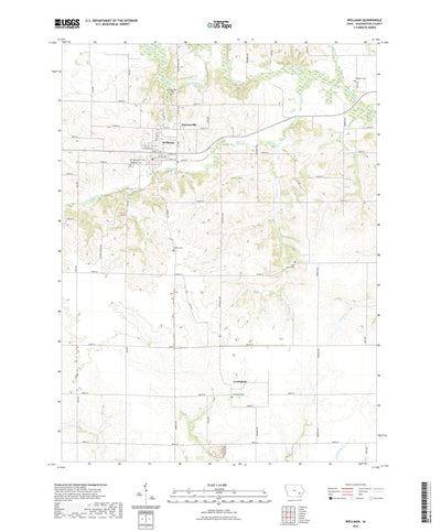 United States Geological Survey Wellman, IA (2022, 24000-Scale) digital map