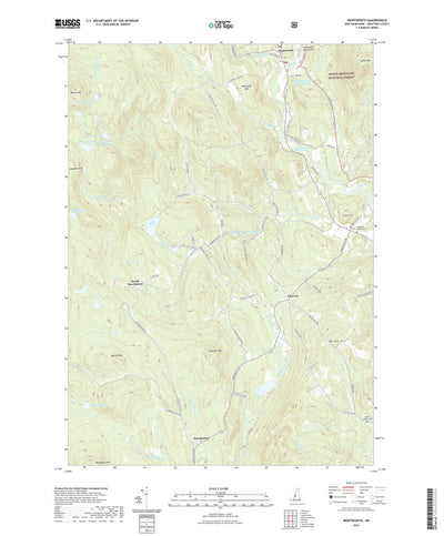 United States Geological Survey Wentworth, NH (2021, 24000-Scale) digital map