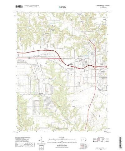 United States Geological Survey West Burlington, IA (2022, 24000-Scale) digital map