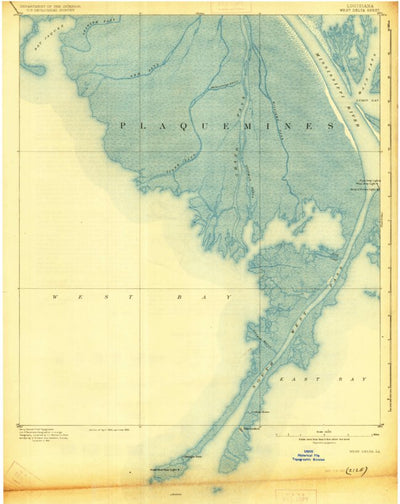 United States Geological Survey West Delta, LA (1893, 62500-Scale) digital map