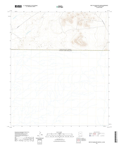 United States Geological Survey West of Guadalupe Canyon, AZ (2021, 24000-Scale) digital map