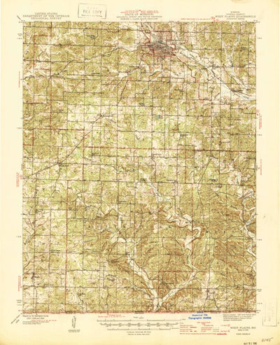 United States Geological Survey West Plains, MO (1946, 62500-Scale) digital map