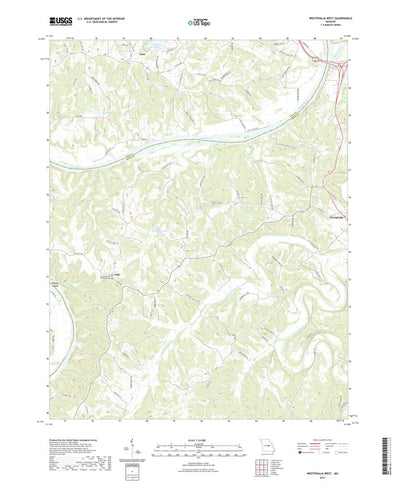 United States Geological Survey Westphalia West, MO (2021, 24000-Scale) digital map