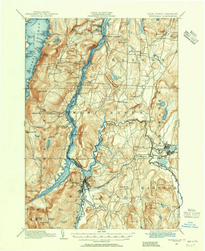 United States Geological Survey Whitehall, NY-VT (1893, 62500-Scale) digital map