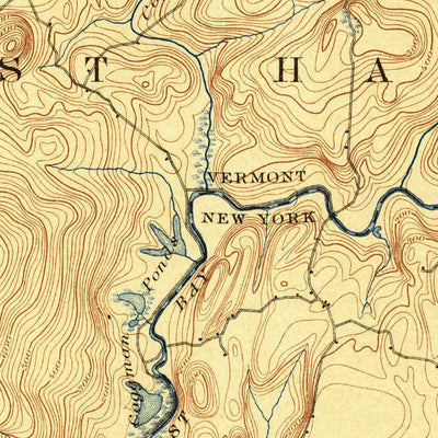 United States Geological Survey Whitehall, NY-VT (1898, 62500-Scale) digital map