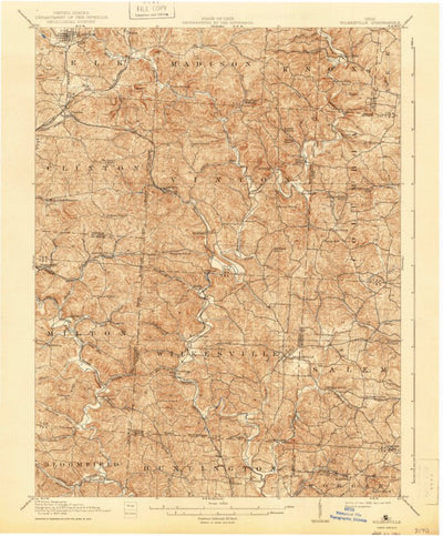 United States Geological Survey Wilkesville, OH (1908, 62500-Scale) digital map