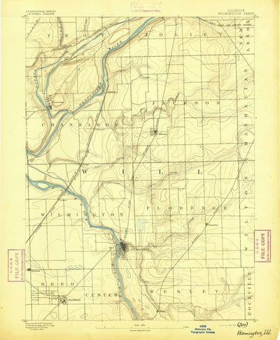 United States Geological Survey Wilmington, IL (1892, 62500-Scale) digital map