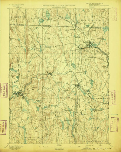 United States Geological Survey Winchendon, MA-NH (1894, 62500-Scale) digital map