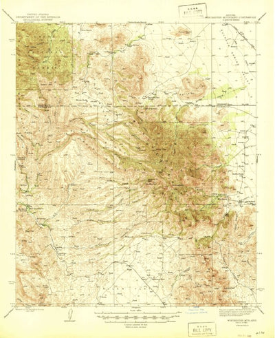 United States Geological Survey Winchester Mountains, AZ (1945, 62500-Scale) digital map