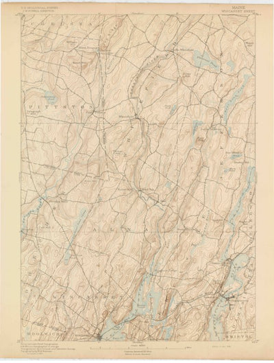 United States Geological Survey Wiscasset, ME (1893, 62500-Scale) digital map