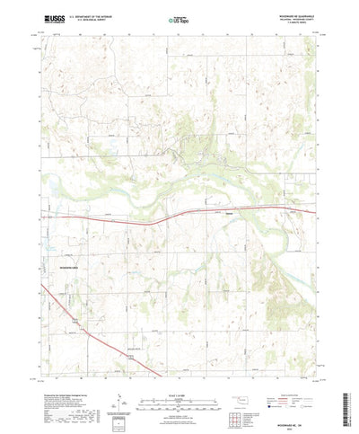 United States Geological Survey Woodward NE, OK (2022, 24000-Scale) digital map